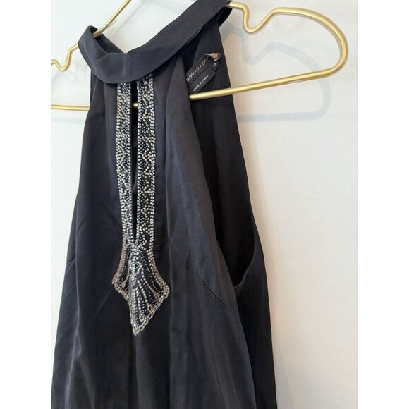 BCBG Max Azria Beaded 100% silk top 1920/30s art deco Halter - Picture 11 of 12